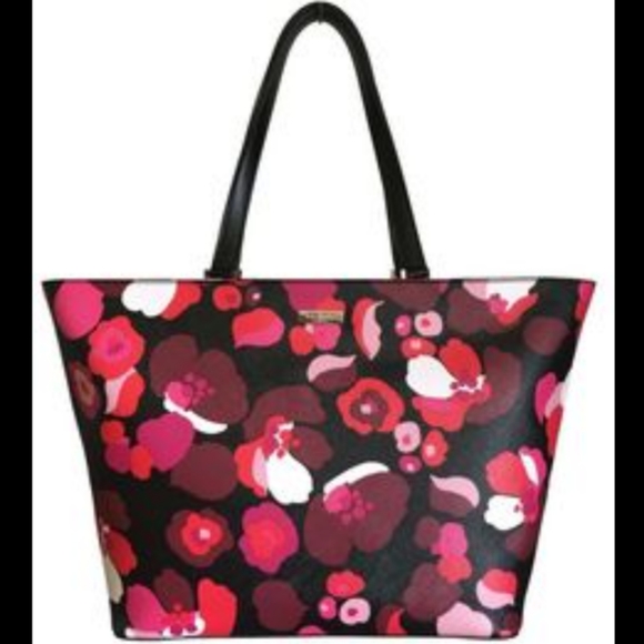 Kate Spade Jules Grant Street Grainy Vinyl wonderfloral Tote - Picture 1 of 8